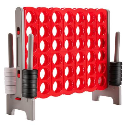 Costway 3.5 Feet Tall Jumbo 4 to Score Giant Game Set with 42 Jumbo Rings-Red