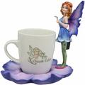 Trinx Juska Fantasy Pixie Beverage Teacup Fairy Standing On Leaf Petal Display Stand Holder Statue w/ Dream Eden Coffee Mug Set For Whimsical Tea Party De | Wayfair