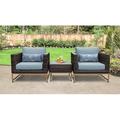 Joss & Main Savion 3 Piece Seating Group w/ Cushions Synthetic Wicker/All - Weather Wicker/Wicker/Rattan in Brown | Outdoor Furniture | Wayfair