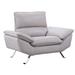 Armchair - Orren Ellis Umberto 46" Wide Armchair Faux Leather/Leather in Gray/Brown | 35 H x 46 W x 36 D in | Wayfair