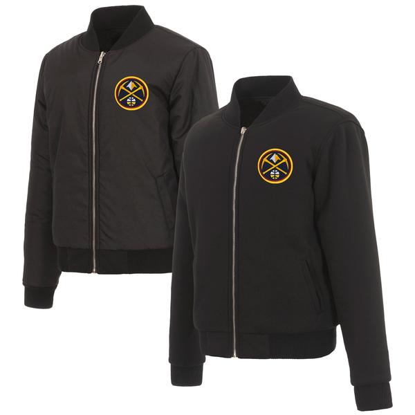 denver-nuggets-jh-design-womens-reversible-jacket-with-fleece-and-nylon-sides---black/