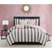 Juicy Couture Cabana Stripe Reversible Comforter Set Polyester/Polyfill in Gray/White | King Comforter + 2 King Shams + 3 Throw Pillows | Wayfair