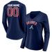 Women's Fanatics Branded Navy Atlanta Braves Personalized Winning Streak Name & Number Long Sleeve V-Neck T-Shirt