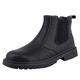 Chelsea Safety Boots Men Waterproof Steel Toe Cap Leather Ankle Boots Slip-On Wearable Puncture-Proof Work Shoes Big Size,Black,45EU