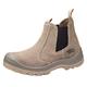Safety Boots Unisex, Chelsea Steel Toe Cap Trainers Leather Wearable Slip-On Puncture-Proof Work Utility Footwear,Beige,42EU