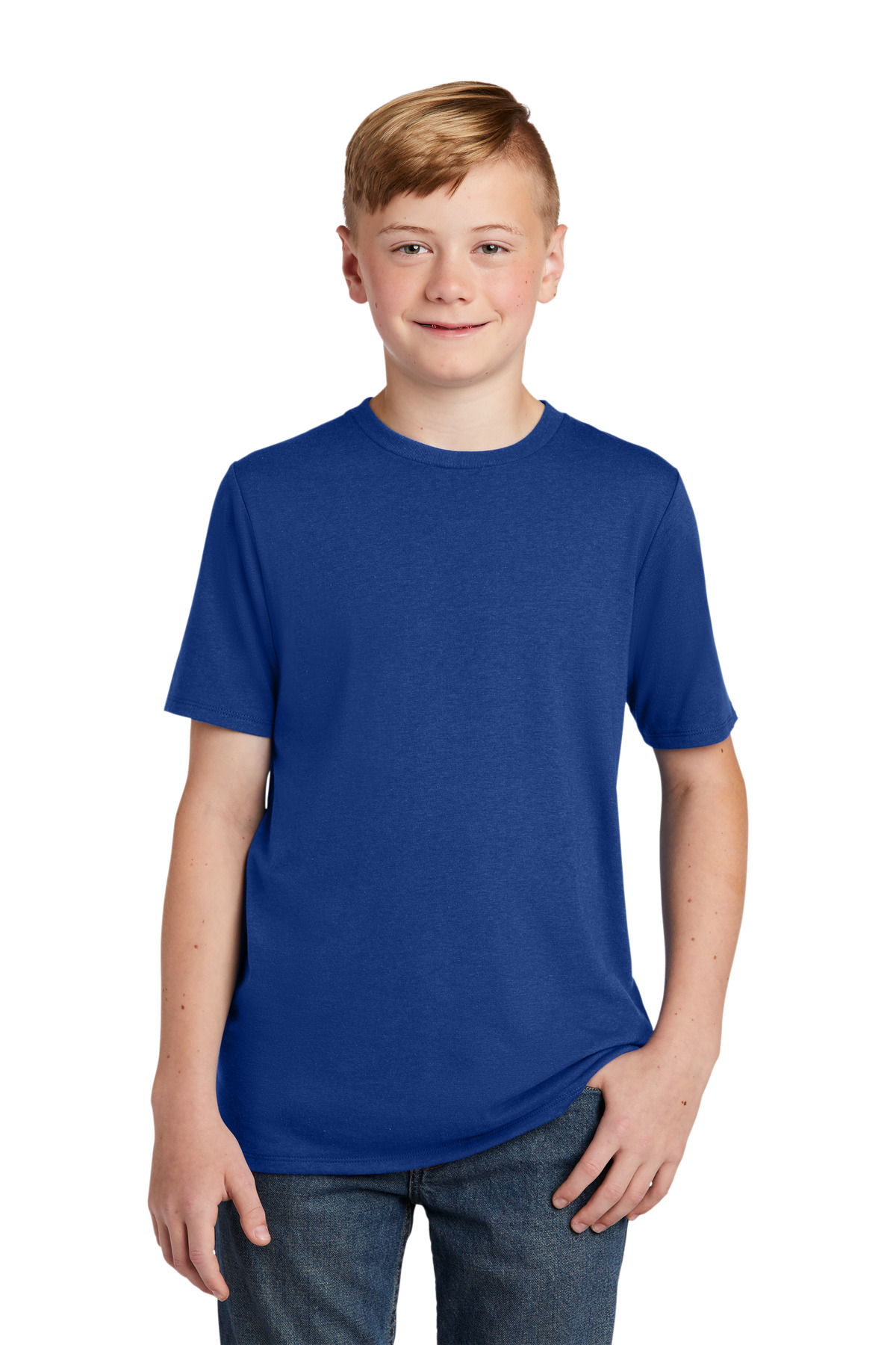 District DT130Y Youth Perfect Tri Top in Deep Royal Blue size Small | Triblend
