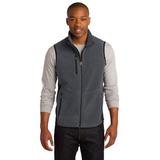 Port Authority F228 R-Tek Pro Fleece Full-Zip Vest in Charcoal Heather/Black size Small | Polyester