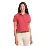 Port Authority L500 Women's Silk Touch Polo Shirt in Hibiscus size 5XL | Cotton/Polyester Blend