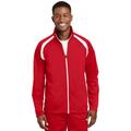 Sport-Tek JST90 Tricot Track Jacket in True Red/White size 3XL | Polyester