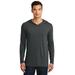 District DM139 Perfect Tri Long Sleeve Hoodie T-Shirt in Black Frost size Medium | Triblend