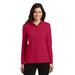 Port Authority L500LS Women's Silk Touch Long Sleeve Polo Shirt in Red size Medium | Cotton/Polyester Blend