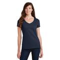 Port & Company LPC450V Women's Fan Favorite V-Neck Top in Deep Navy Blue size XL | Cotton