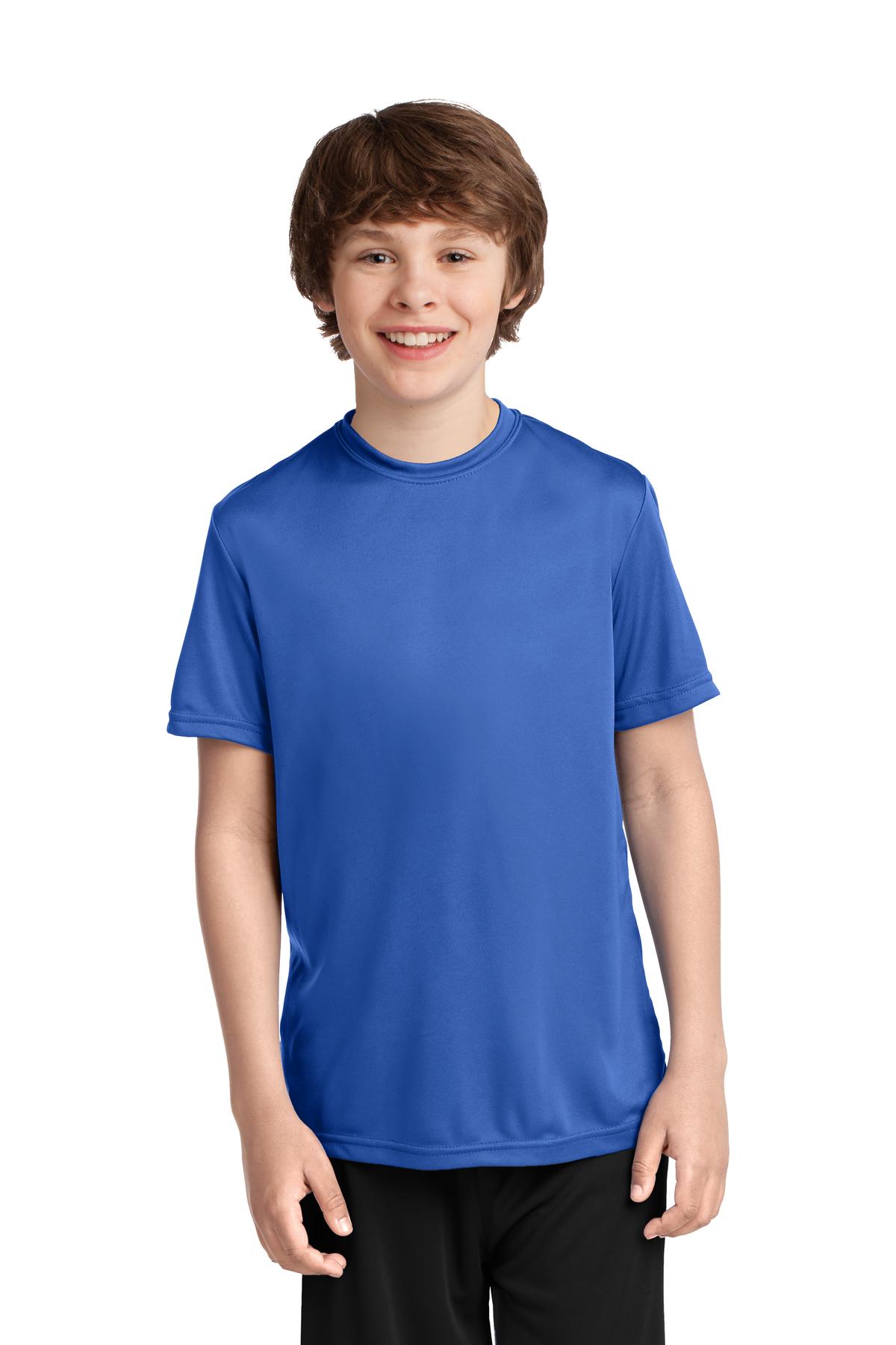 Port & Company PC380Y Youth Performance Top in Royal Blue size XL | Polyester
