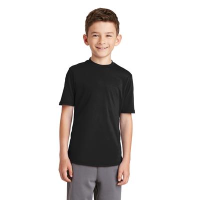 Port & Company PC381Y Youth Performance Blend Top in Jet Black size XS | Cotton/Polyester