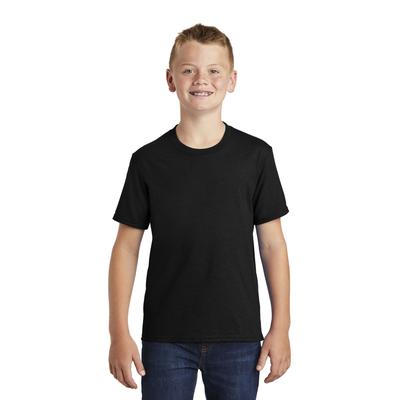 Port & Company PC455Y Youth Fan Favorite Blend Top in Jet Black size XL | Cotton/Polyester