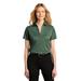 Port Authority LK542 Women's Heathered Silk Touch Performance Polo Shirt in Green Glen Heather size Small | Polyester
