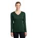 Sport-Tek LST353LS Women's Long Sleeve PosiCharge Competitor V-Neck Top in Forest Green size Medium | Polyester