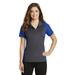Sport-Tek LST652 Women's Colorblock Micropique Sport-Wick Polo Shirt in Iron Gray/True Royal Blue size 2XL | Polyester