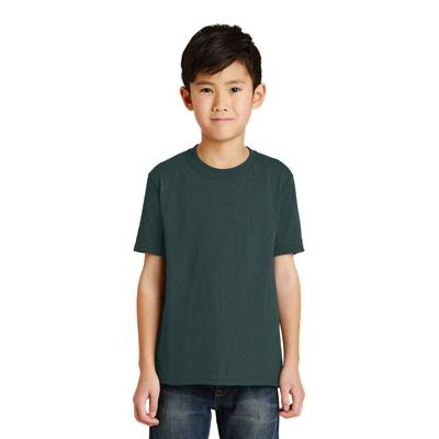 Port & Company PC55Y Youth Core Blend Top in Dark Green size Large | Cotton/Polyester