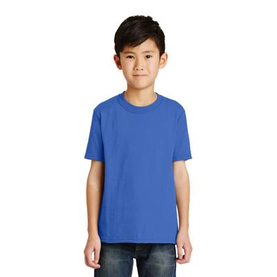 Port & Company PC55Y Youth Core Blend Top in Royal Blue size Small | Cotton/Polyester