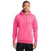 Port & Company PC78H Core Fleece Pullover Hooded Sweatshirt in Neon Pink size Medium | Cotton/Polyester Blend