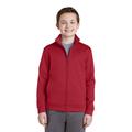 Sport-Tek YST241 Youth Sport-Wick Fleece Full-Zip Jacket in Deep Red size XL