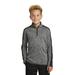 Sport-Tek YST397 Youth PosiCharge Electric Heather Colorblock 1/4-Zip Pullover T-Shirt in Black Electric/Black size Large | Polyester