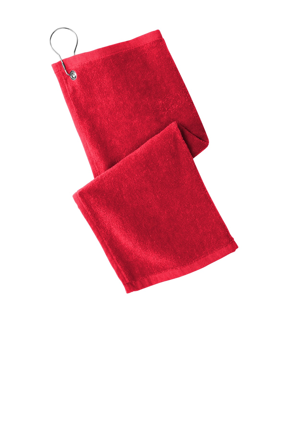 Port Authority PT400 Grommeted Hemmed Towel in Red size OSFA | Cotton