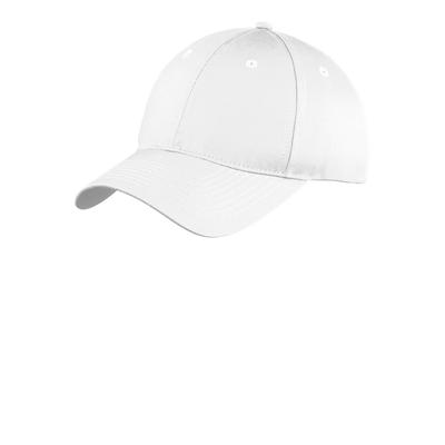 Port & Company YC914 Youth Six-Panel Unstructured Twill Cap in White size OSFA | Cotton