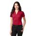 Port Authority L547 Women's Silk Touch Performance Colorblock Stripe Polo Shirt in Red/Black size Large | Polyester