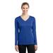 Sport-Tek LST353LS Women's Long Sleeve PosiCharge Competitor V-Neck Top in True Royal Blue size Small | Polyester