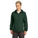 Sport-Tek LST76 Women's Colorblock Hooded Raglan Jacket in Forest Green/White size Small | Polyester