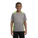Sport-Tek YST361 Youth Heather Colorblock Contender Top in Vintage Heather/Lime Shock size Large | Polyester