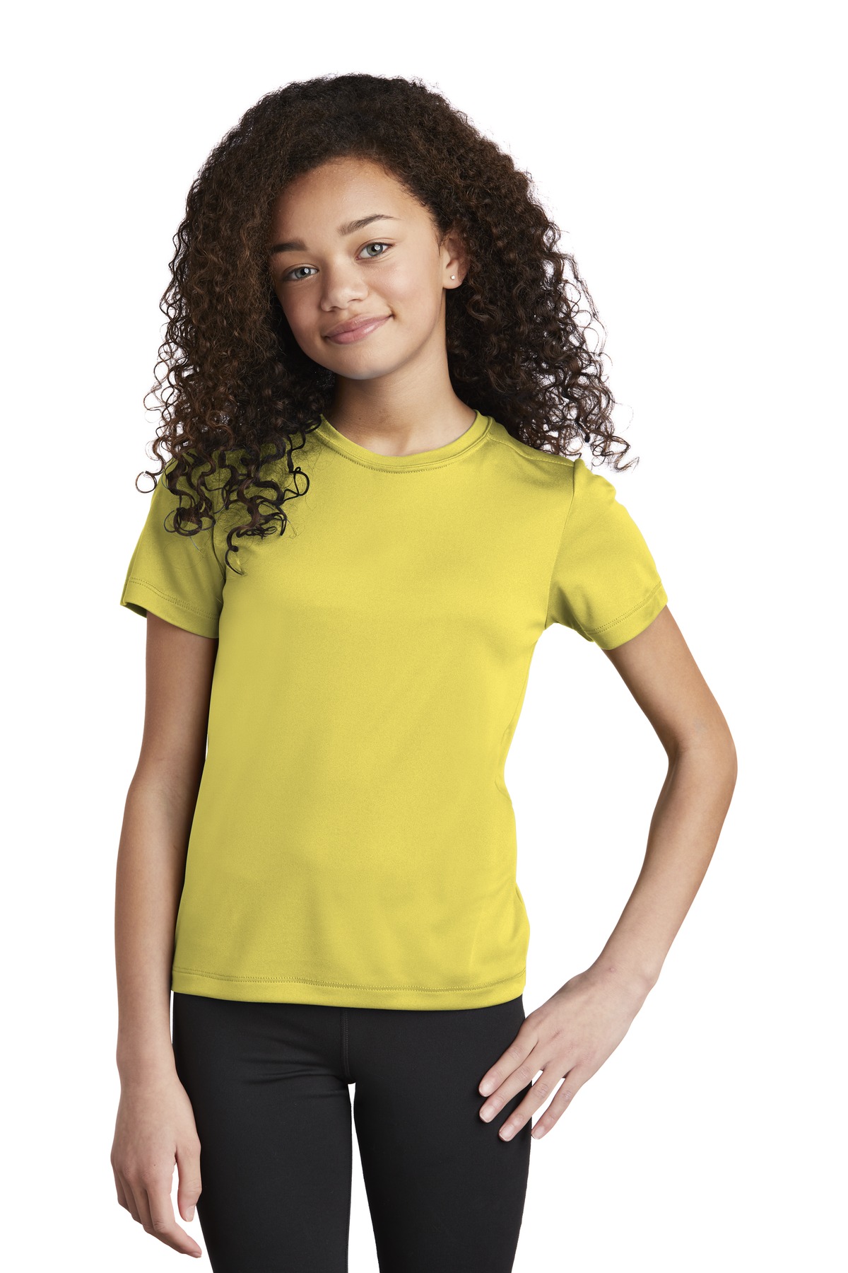 Sport-Tek YST420 Youth Posi-UV Pro Top in Yellow size Medium | Polyester