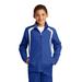 Sport-Tek YST60 Athletic Youth Colorblock Raglan Jacket in True Royal/White size Medium | Polyester