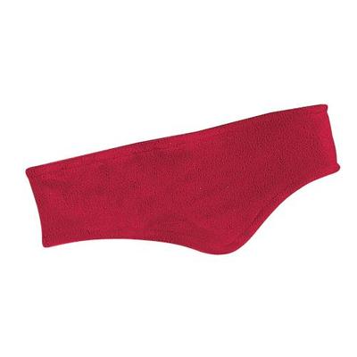 Port Authority C910 R-Tek Stretch Fleece Headband in Red size OSFA | Polyester/Spandex Blend