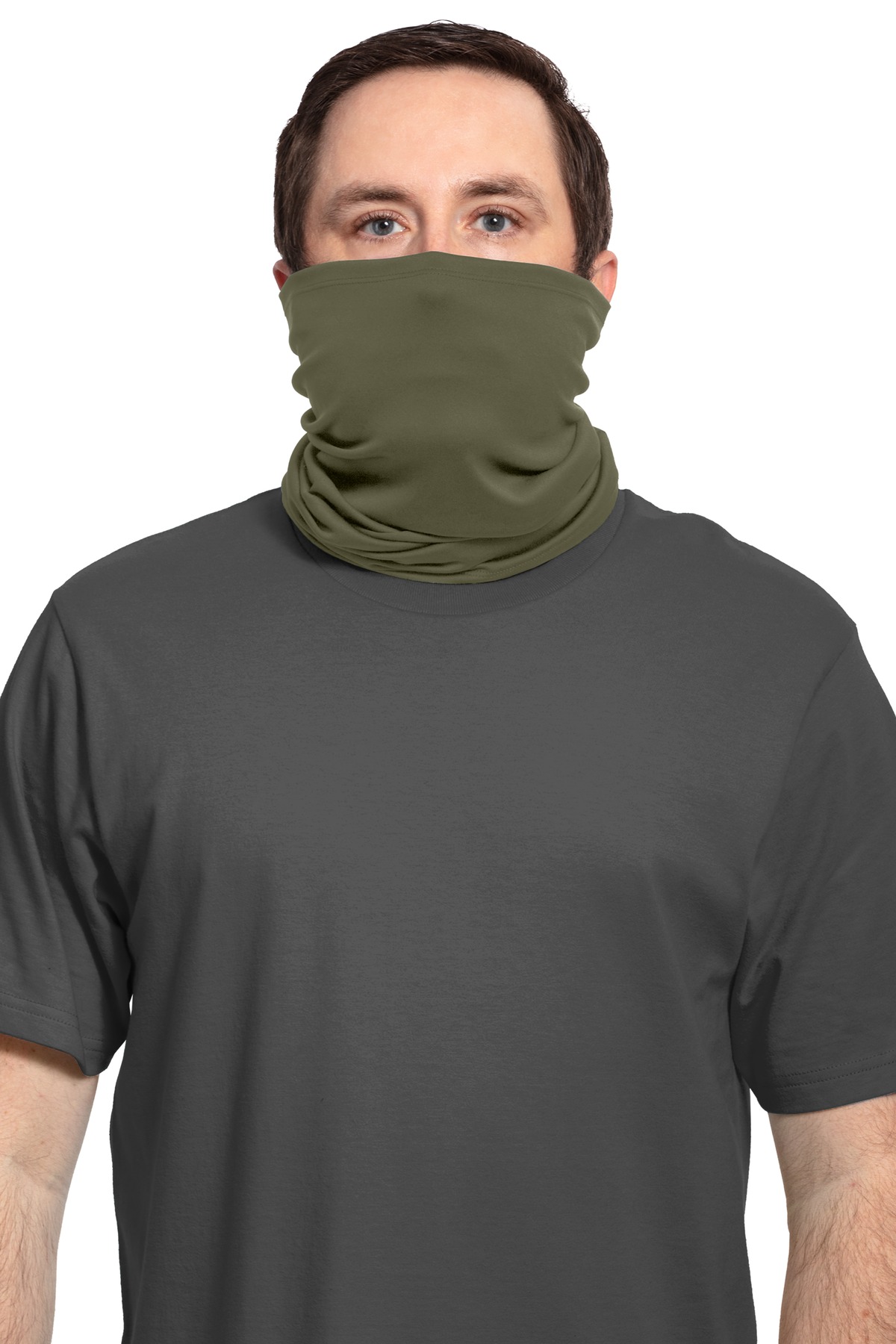 Port Authority G100 Stretch Performance Gaiter in Olive Drab Green size OSFA | Polyester/Spandex Blend