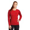 Sport-Tek LST470LS Athletic Women's Long Sleeve Rashguard Top in True Red size 4XL | Polyester/Spandex Blend