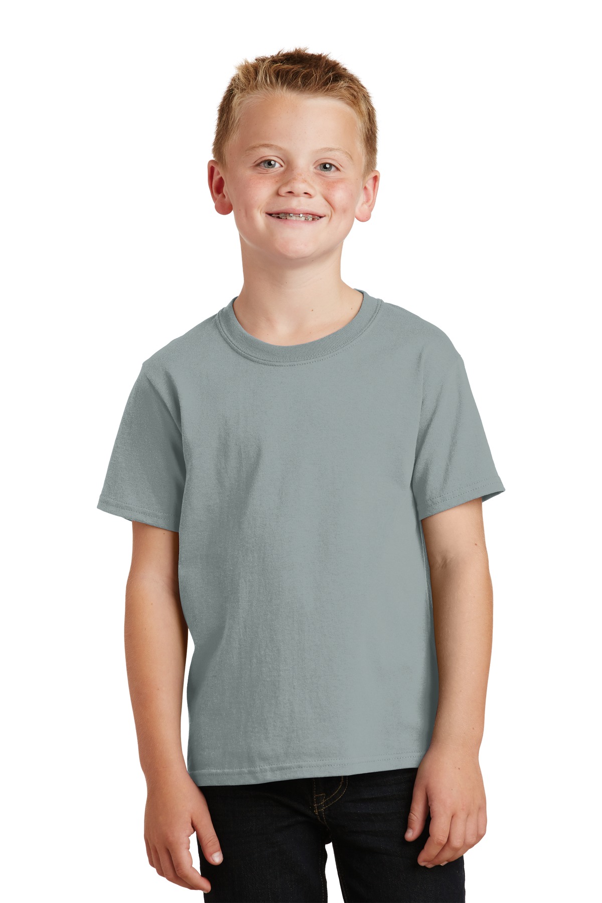 Port & Company PC099Y Youth Beach Wash Garment-Dyed Top in Pewter size XS | Cotton