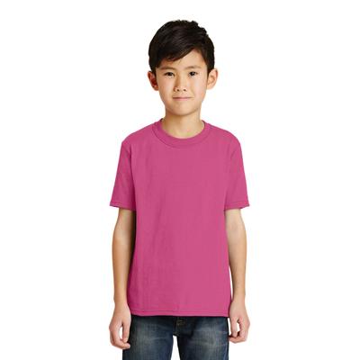 Port & Company PC55Y Youth Core Blend Top in Sangria size XS | Cotton/Polyester