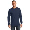 Port & Company PC61LST Tall Long Sleeve Essential Top in Navy Blue size 2XLT | Cotton/Polyester Blend