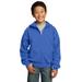 Port & Company PC90YZH Youth Core Fleece Full-Zip Hooded Sweatshirt in Royal Blue size Small | Cotton/Polyester Blend