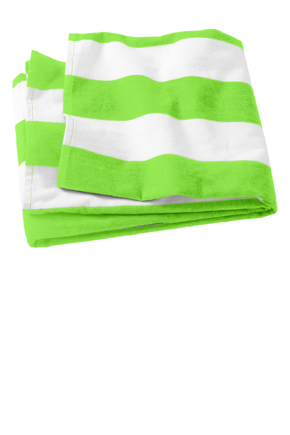 Port Authority PT43 Cabana Stripe Beach Towel in Bright Lime size OSFA | Cotton - Port Authority