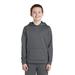 Sport-Tek YST235 Youth Sport-Wick Fleece Colorblock Hooded Pullover T-Shirt in Dark Smoke Gray/Navy Blue size Small | Polyester