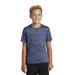 Sport-Tek YST390 Youth PosiCharge Electric Heather Top in Carolina Blue-True Navy Blue size Large | Polyester