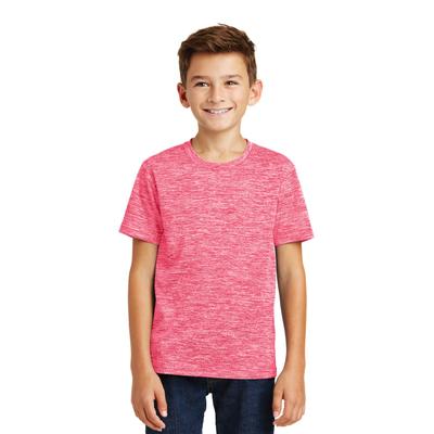 Sport-Tek YST390 Youth PosiCharge Electric Heather Top in Power Pink size Medium | Polyester