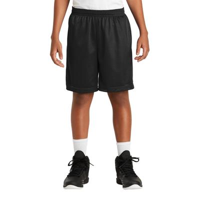 Sport-Tek YST510 Youth PosiCharge Classic Mesh Short in Black size Small | Polyester