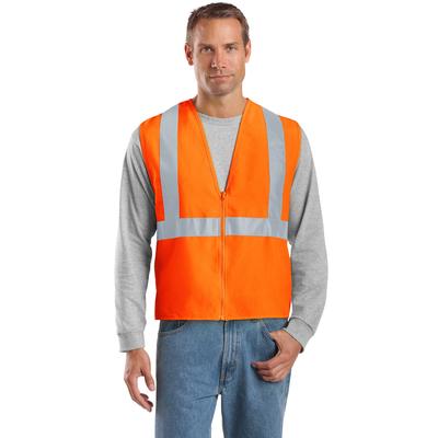 CornerStone CSV400 ANSI 107 Class 2 Safety Vest in Orange/Reflective size Large/XL | Polyester