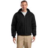 CornerStone TLJ763H Tall Duck Cloth Hooded Work Jacket in Black size XL/Tall | Cotton