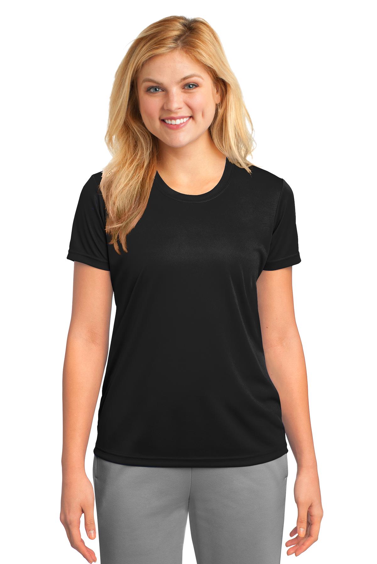 Port & Company LPC380 Women's Performance Top in Jet Black size Large | Polyester